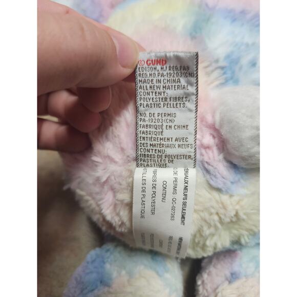 GUND Thistle Pastel Bunny Plush Stuffed Animal 14” Multicolor Tie Dye Rabbit Toy - Picture 8 of 8
